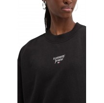 TOMMY JEANS ESSENTIAL LOGO 1 CREW ΜΠΛΟΥΖΑ ΦΟΥΤΕΡ ΓΥΝΑΙΚΕΙΟ BLACK