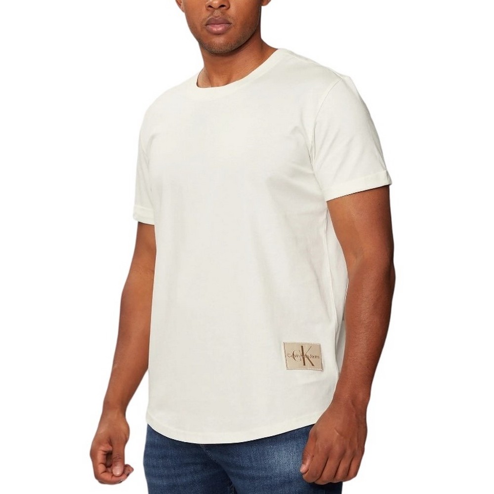 CALVIN KLEIN JEANS BADGE ROUND T-SHIRT ΑΝΔΡΙΚΟ IVORY