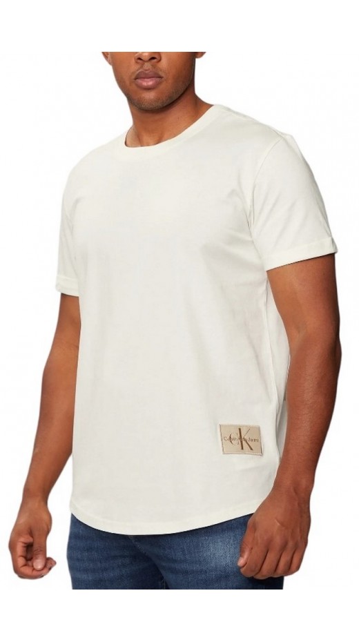 CALVIN KLEIN JEANS BADGE ROUND T-SHIRT ΑΝΔΡΙΚΟ IVORY