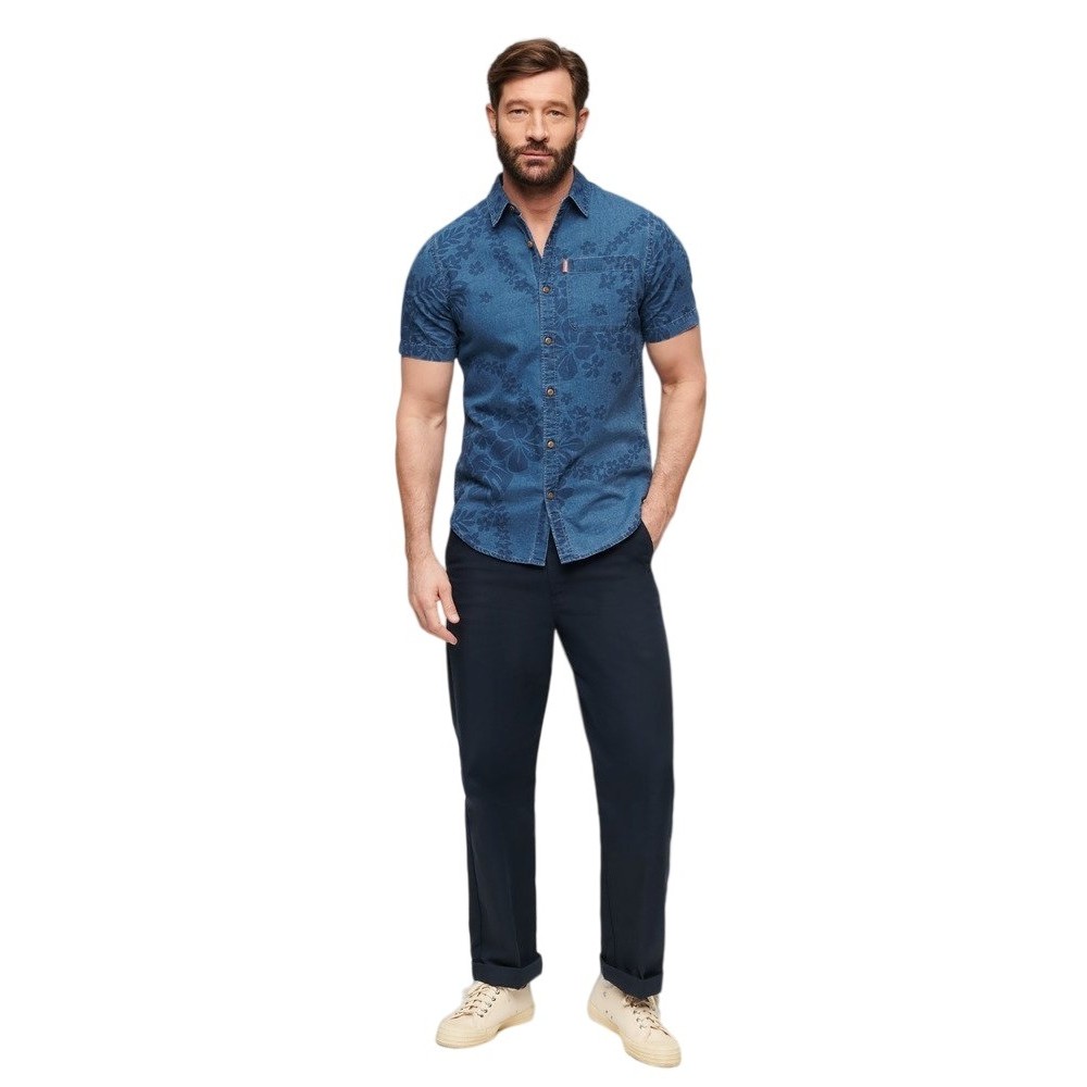 SUPERDRY OVIN VINTAGE LOOM SHIRT ΠΟΥΚΑΜΙΣΟ ΑΝΔΡΙΚΟ INDIGO