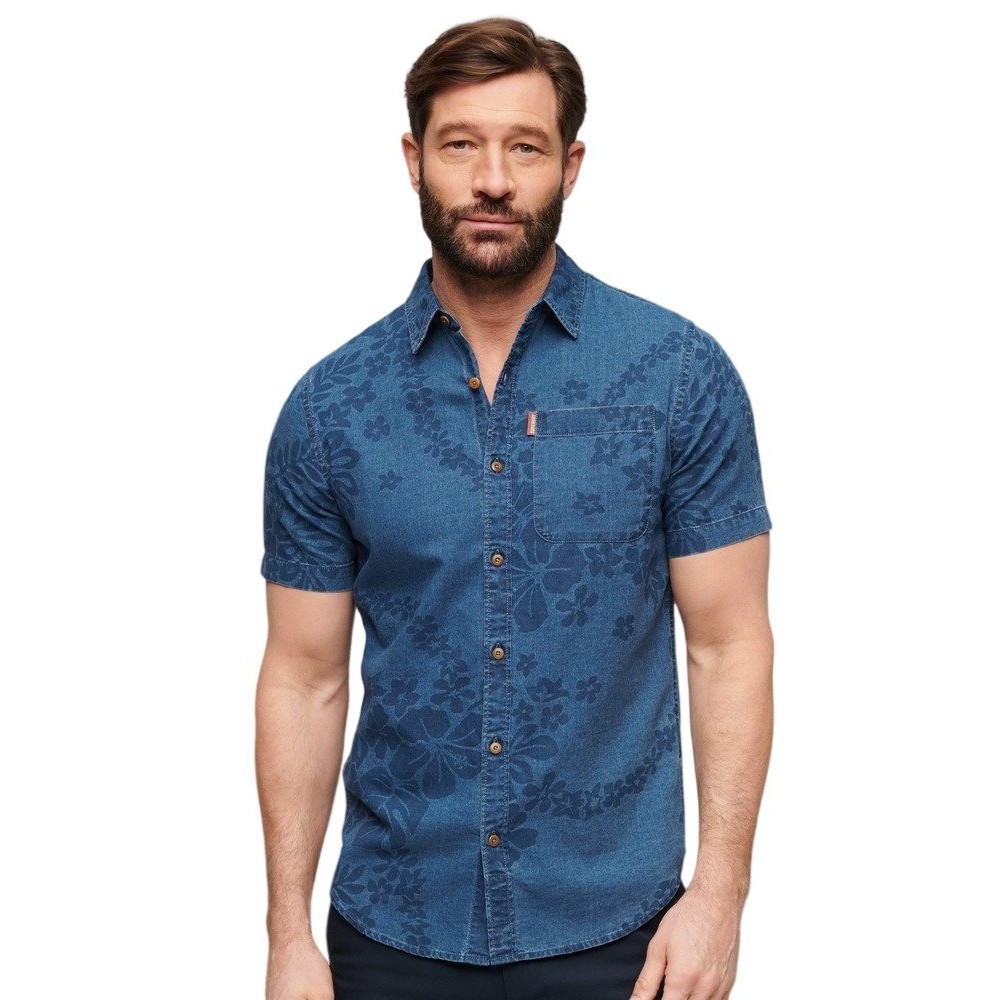 SUPERDRY OVIN VINTAGE LOOM SHIRT ΠΟΥΚΑΜΙΣΟ ΑΝΔΡΙΚΟ INDIGO