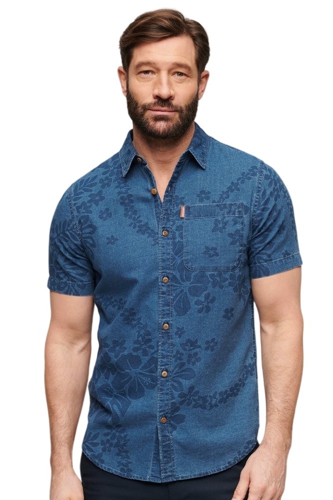 SUPERDRY OVIN VINTAGE LOOM SHIRT ΠΟΥΚΑΜΙΣΟ ΑΝΔΡΙΚΟ INDIGO