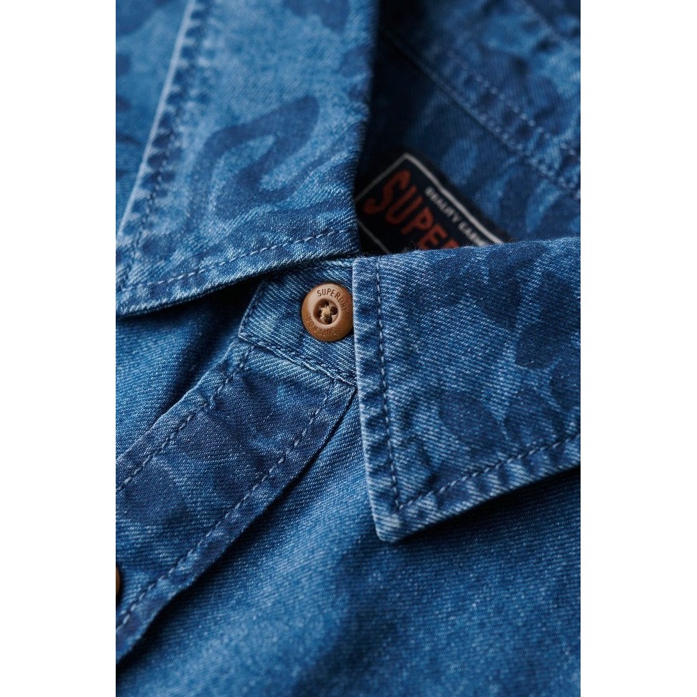 SUPERDRY OVIN VINTAGE LOOM SHIRT ΠΟΥΚΑΜΙΣΟ ΑΝΔΡΙΚΟ INDIGO