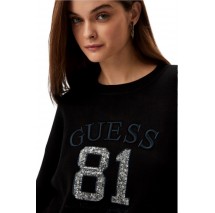 GUESS VIVIANA LOGO RN LS SWTR ΜΠΛΟΥΖΑ ΦΟΥΤΕΡ ΓΥΝΑΙΚΕΙΑ BLACK