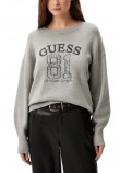 GUESS VIVIANA LOGO RN LS SWTR ΜΠΛΟΥΖΑ ΦΟΥΤΕΡ ΓΥΝΑΙΚΕΙΑ GREY