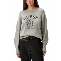 GUESS VIVIANA LOGO RN LS SWTR ΜΠΛΟΥΖΑ ΦΟΥΤΕΡ ΓΥΝΑΙΚΕΙΑ GREY