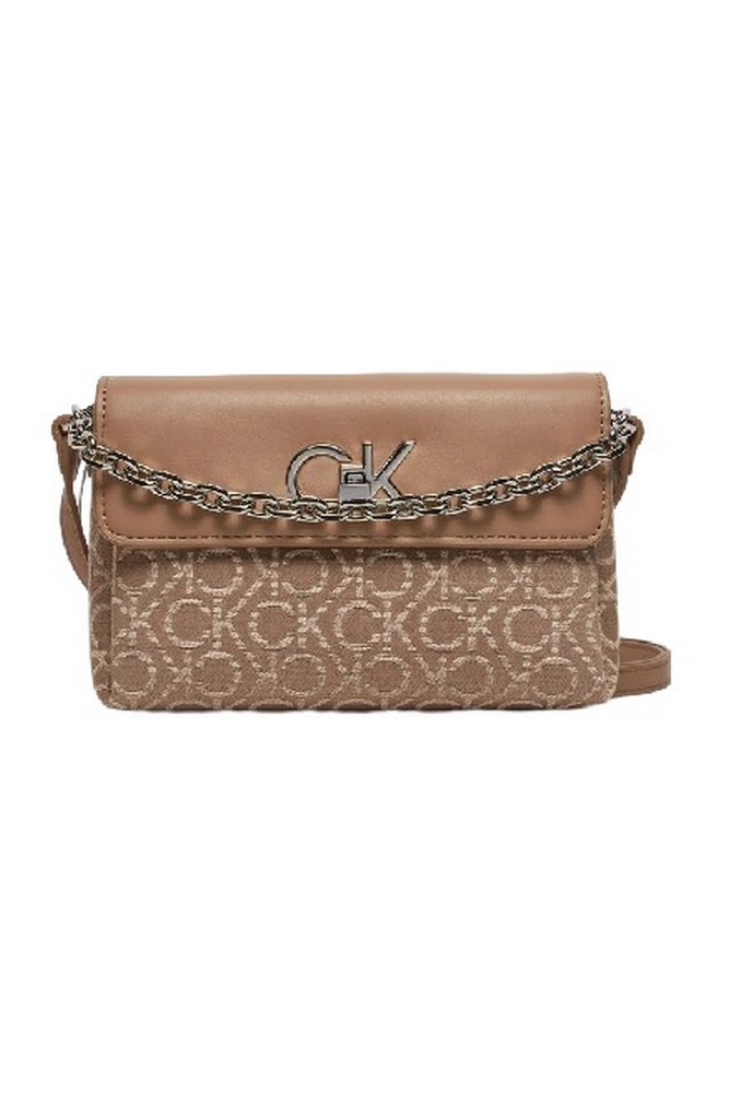 CALVIN KLEIN RE-LOCK MINI CROSSBODY BAG ΤΣΑΝΤΑ ΓΥΝΑΙΚΕΙΑ BEIGE