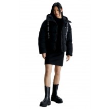 CALVIN KLEIN JEANS LOGO DRAWSTRING SHORT PUFFER ΜΠΟΥΦΑΝ ΓΥΝΑΙΚΕΙΟ BLACK