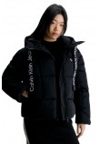 CALVIN KLEIN JEANS LOGO DRAWSTRING SHORT PUFFER ΜΠΟΥΦΑΝ ΓΥΝΑΙΚΕΙΟ BLACK