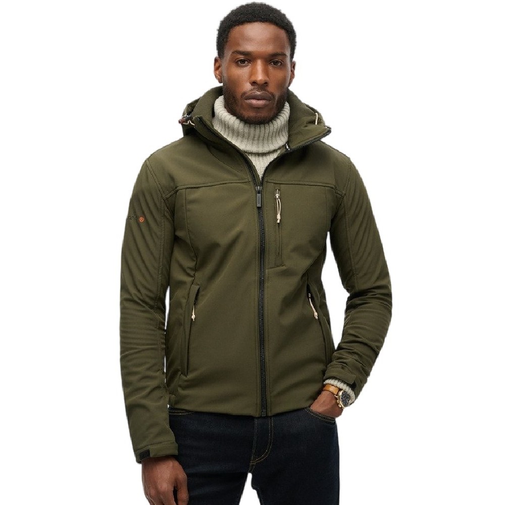 SUPERDRY D2 SDCD SOFTSHELL TREKKER TRACK JACKET ΜΠΟΥΦΑΝ ΑΝΔΡΙΚΟ KHAKI