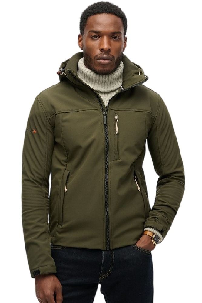 SUPERDRY D2 SDCD SOFTSHELL TREKKER TRACK JACKET ΜΠΟΥΦΑΝ ΑΝΔΡΙΚΟ KHAKI