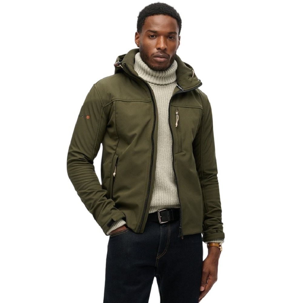 SUPERDRY D2 SDCD SOFTSHELL TREKKER TRACK JACKET ΜΠΟΥΦΑΝ ΑΝΔΡΙΚΟ KHAKI