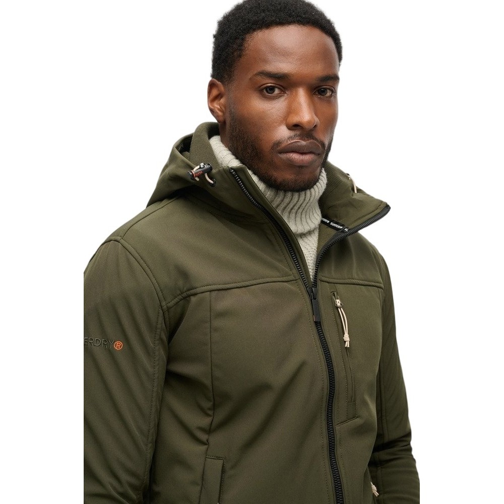 SUPERDRY D2 SDCD SOFTSHELL TREKKER TRACK JACKET ΜΠΟΥΦΑΝ ΑΝΔΡΙΚΟ KHAKI