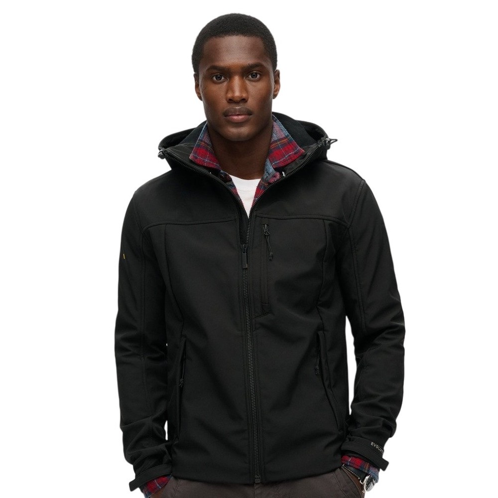 SUPERDRY D2 SDCD SOFTSHELL TREKKER TRACK JACKET ΜΠΟΥΦΑΝ ΑΝΔΡΙΚΟ BLACK