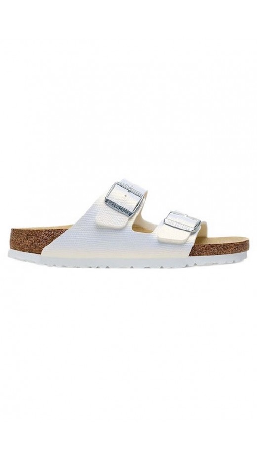 BIRKENSTOCK CLASSIC ARIZONA BF SHINY LIZARD NARROW SEASONAL ΠΑΝΤΟΦΛΑ ΓΥΝΑΙΚΕΙΑ WHITE