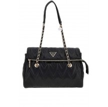 GUESS EDA 3 COMP SATCHEL ΤΣΑΝΤΑ ΓΥΝΑΙΚΕΙΑ BLACK