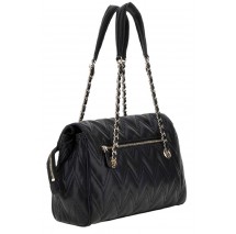 GUESS EDA 3 COMP SATCHEL ΤΣΑΝΤΑ ΓΥΝΑΙΚΕΙΑ BLACK