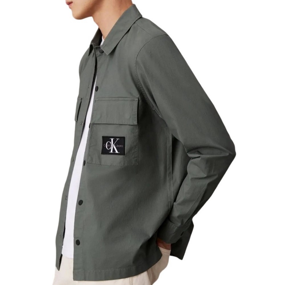 CALVIN KLEIN JEANS CARGO OVERSHIRT ΠΟΥΚΑΜΙΣΟ ΑΝΔΡΙΚΟ ENDLESS GREY