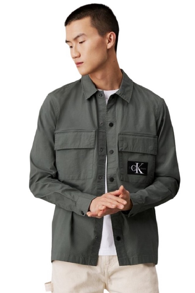 CALVIN KLEIN JEANS CARGO OVERSHIRT ΠΟΥΚΑΜΙΣΟ ΑΝΔΡΙΚΟ ENDLESS GREY