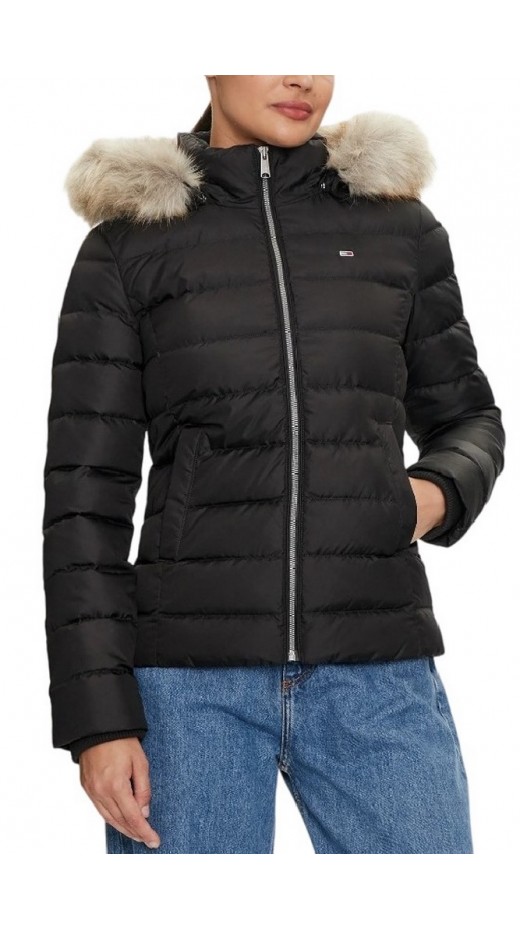 TOMMY HILFIGER BASIC HOODED DOWN JACKET ΜΠΟΥΦΑΝ ΓΥΝΑΙΚΕΙΟ BLACK