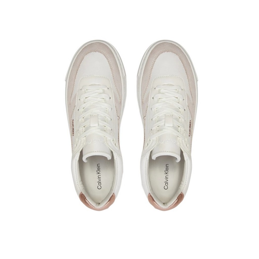 CALVIN KLEIN JEANS CUPSOLE LACE UP MIX ΠΑΠΟΥΤΣΙ ΓΥΝΑΙΚΕΙΟ WHITE