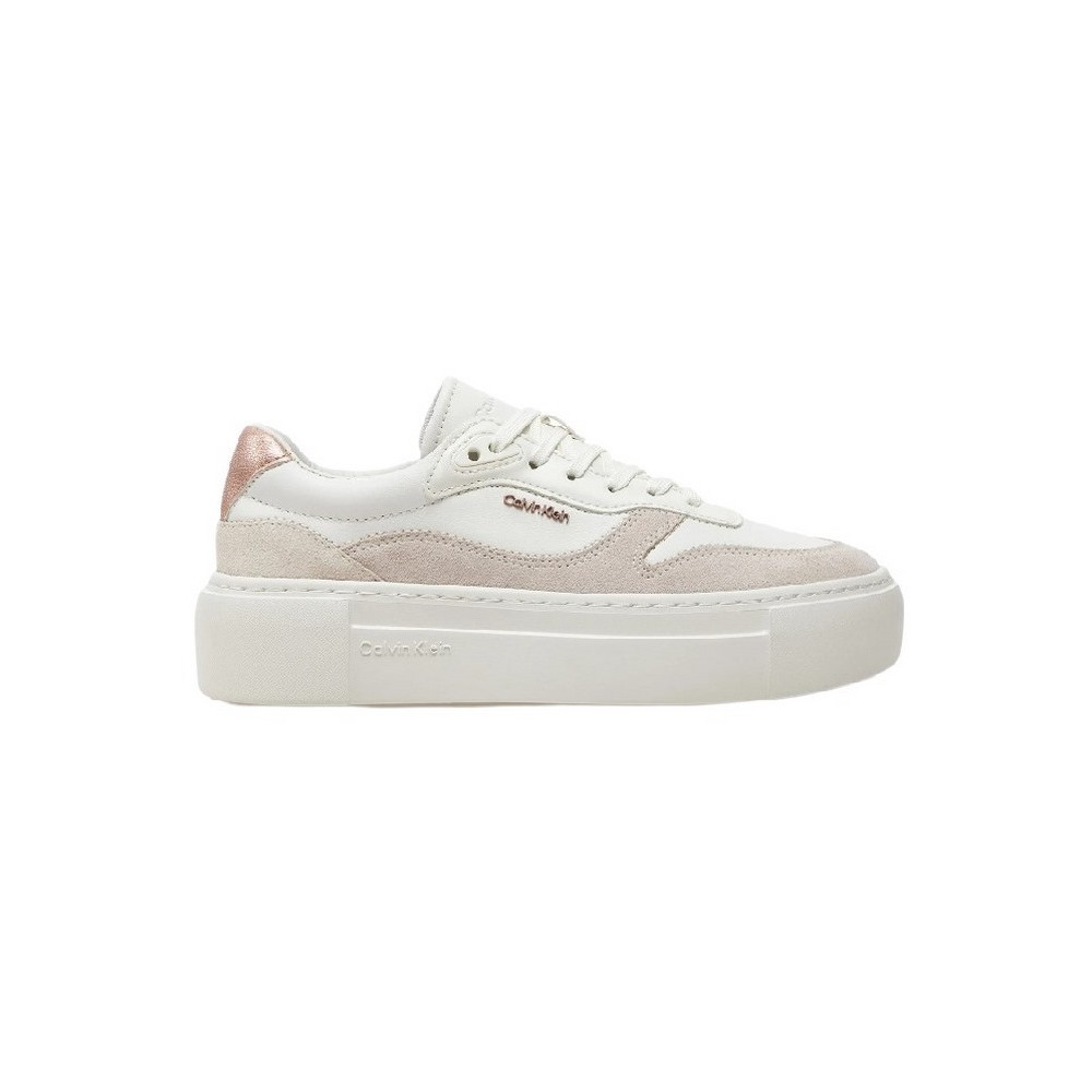 CALVIN KLEIN JEANS CUPSOLE LACE UP MIX ΠΑΠΟΥΤΣΙ ΓΥΝΑΙΚΕΙΟ WHITE