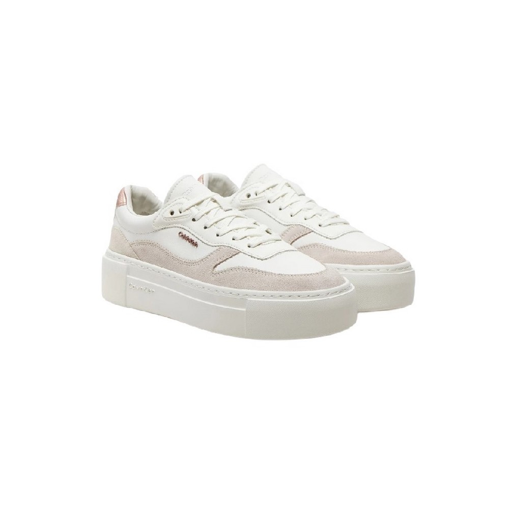 CALVIN KLEIN JEANS CUPSOLE LACE UP MIX ΠΑΠΟΥΤΣΙ ΓΥΝΑΙΚΕΙΟ WHITE