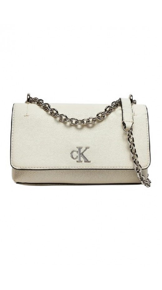 CALVIN KLEIN MINIMAL MONOGRAM EW FLAP21 ΤΣΑΝΤΑ ΓΥΝΑΙΚΕΙΑ WHITE