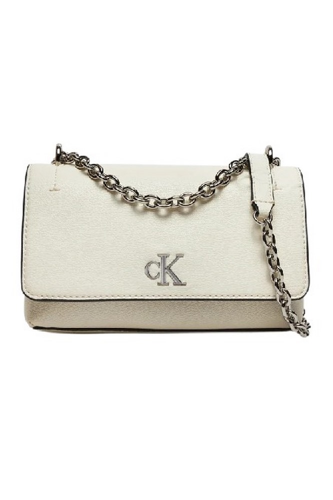 CALVIN KLEIN MINIMAL MONOGRAM EW FLAP21 ΤΣΑΝΤΑ ΓΥΝΑΙΚΕΙΑ WHITE