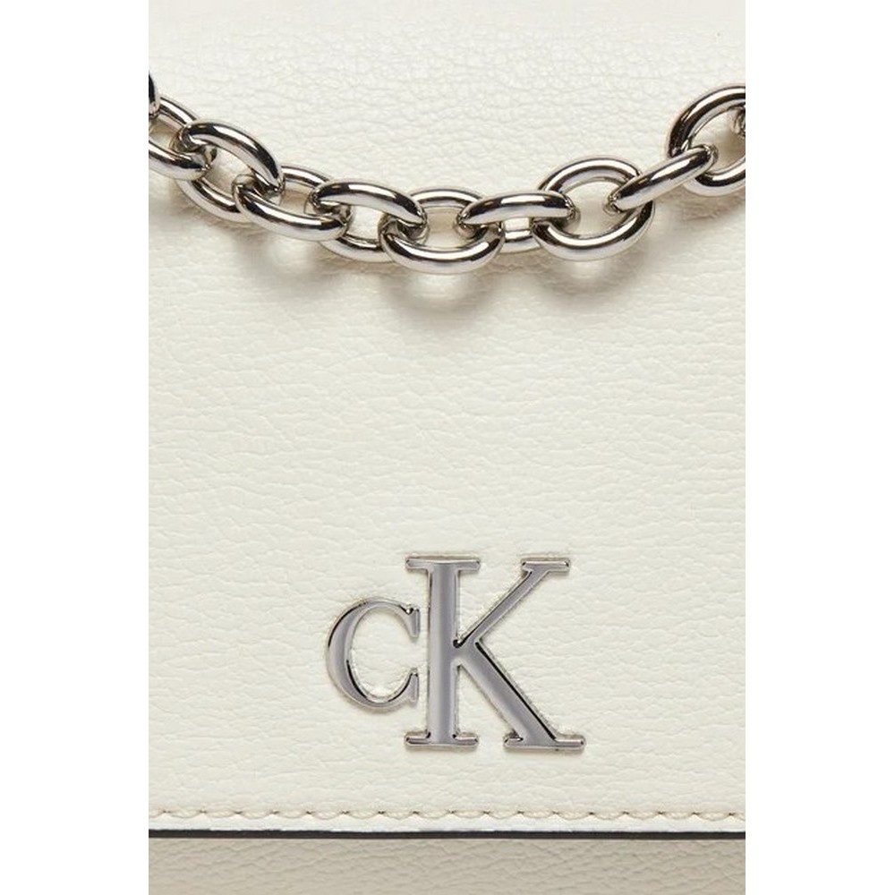 CALVIN KLEIN MINIMAL MONOGRAM EW FLAP21 ΤΣΑΝΤΑ ΓΥΝΑΙΚΕΙΑ WHITE