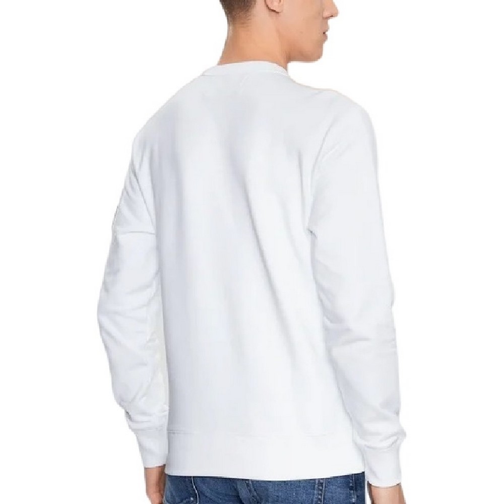 CALVIN KLEIN JEANS BADGE CREW NECK ΜΠΛΟΥΖΑ ΦΟΥΤΕΡ ΑΝΔΡΙΚΗ WHITE