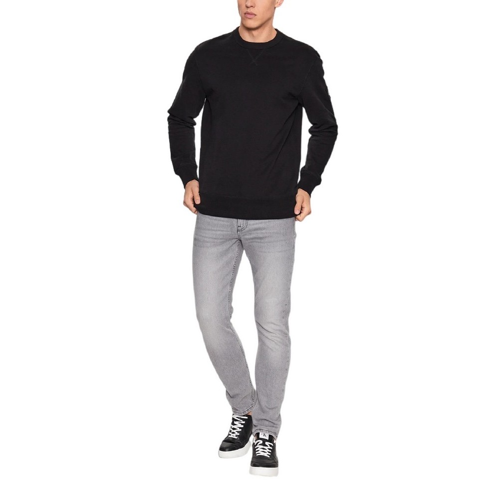 CALVIN KLEIN JEANS BADGE CREW NECK ΜΠΛΟΥΖΑ ΦΟΥΤΕΡ ΑΝΔΡΙΚΗ BLACK