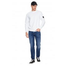 CALVIN KLEIN JEANS BADGE CREW NECK ΜΠΛΟΥΖΑ ΦΟΥΤΕΡ ΑΝΔΡΙΚΗ WHITE