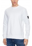 CALVIN KLEIN JEANS BADGE CREW NECK ΜΠΛΟΥΖΑ ΦΟΥΤΕΡ ΑΝΔΡΙΚΗ WHITE