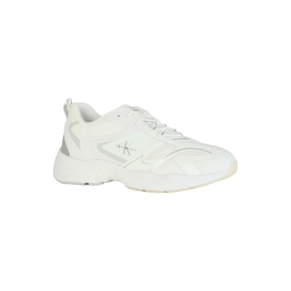 CALVIN KLEIN JEANS RETRO TENNIS LOW LACEUP MTL ΠΑΠΟΥΤΣΙ ΑΝΔΡΙΚΟ WHITE