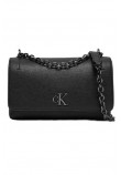 CALVIN KLEIN MINIMAL MONOGRAM EW FLAP21 ΤΣΑΝΤΑ ΓΥΝΑΙΚΕΙΑ BLACK