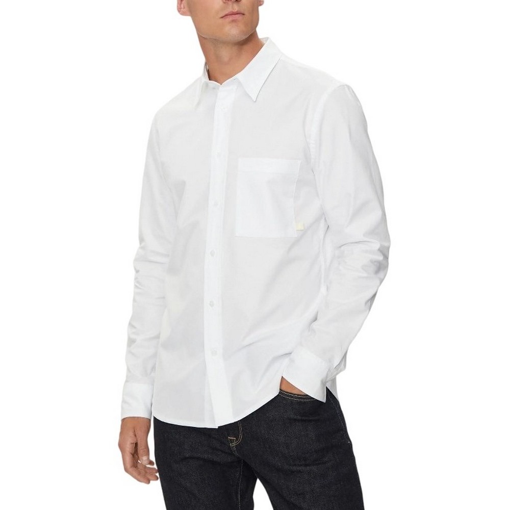 CALVIN KLEIN JEANS OXFORD SHIRT ΠΟΥΚΑΜΙΣΟ ΑΝΔΡΙΚΟ WHITE