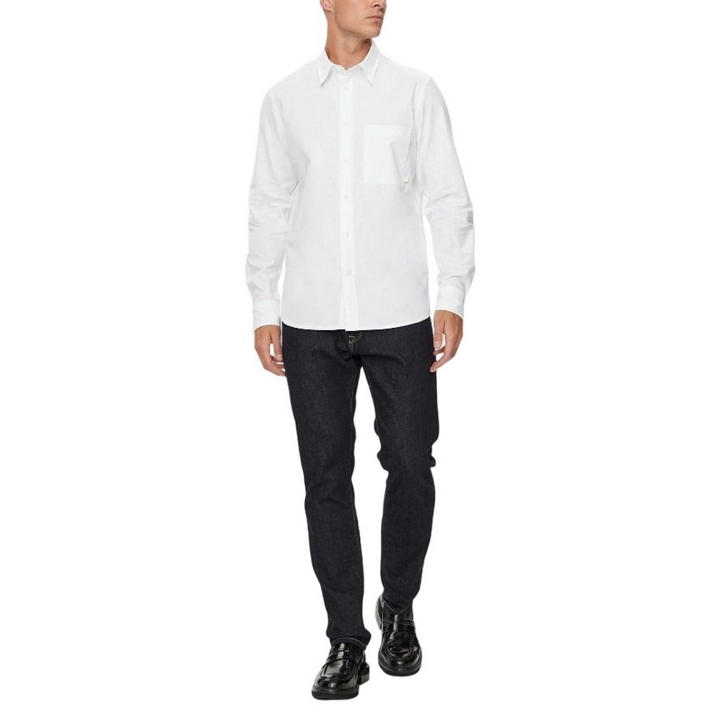 CALVIN KLEIN JEANS OXFORD SHIRT ΠΟΥΚΑΜΙΣΟ ΑΝΔΡΙΚΟ WHITE