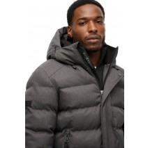 SUPERDRY D3 SDCD HOODED TWEED SPORTS PUFFER JKT ΜΠΟΥΦΑΝ ΑΝΔΡΙΚΟ GREY