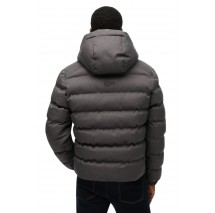 SUPERDRY D3 SDCD HOODED TWEED SPORTS PUFFER JKT ΜΠΟΥΦΑΝ ΑΝΔΡΙΚΟ GREY