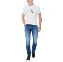 CALVIN KLEIN JEANS OUTLINE MONOLOGO T-SHIRT ΜΠΛΟΥΖΑ ΑΝΔΡΙΚΗ BRIGHT WHITE