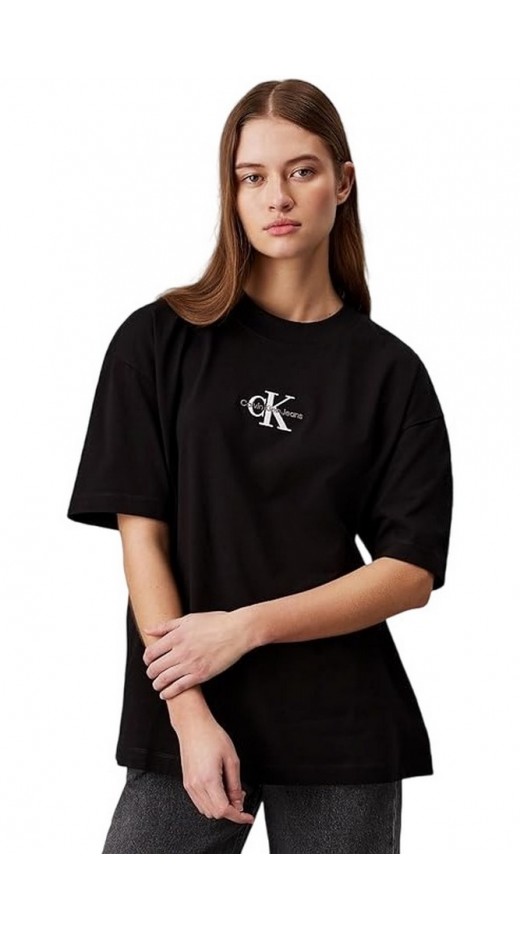 CALVIN KLEIN JEANS MONOLOGO BOYFRIEND T-SHIRT ΜΠΛΟΥΖΑ ΓΥΝΑΙΚΕΙΑ BLACK