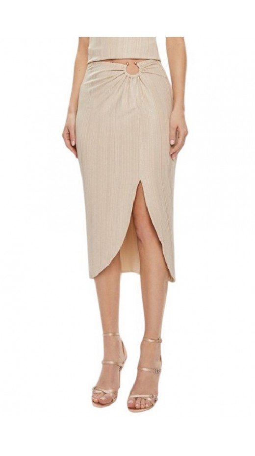 GUESS CRISTINA MIDI SKIRT ΦΟΥΣΤΑ ΓΥΝΑΙΚΕΙΑ GOLD