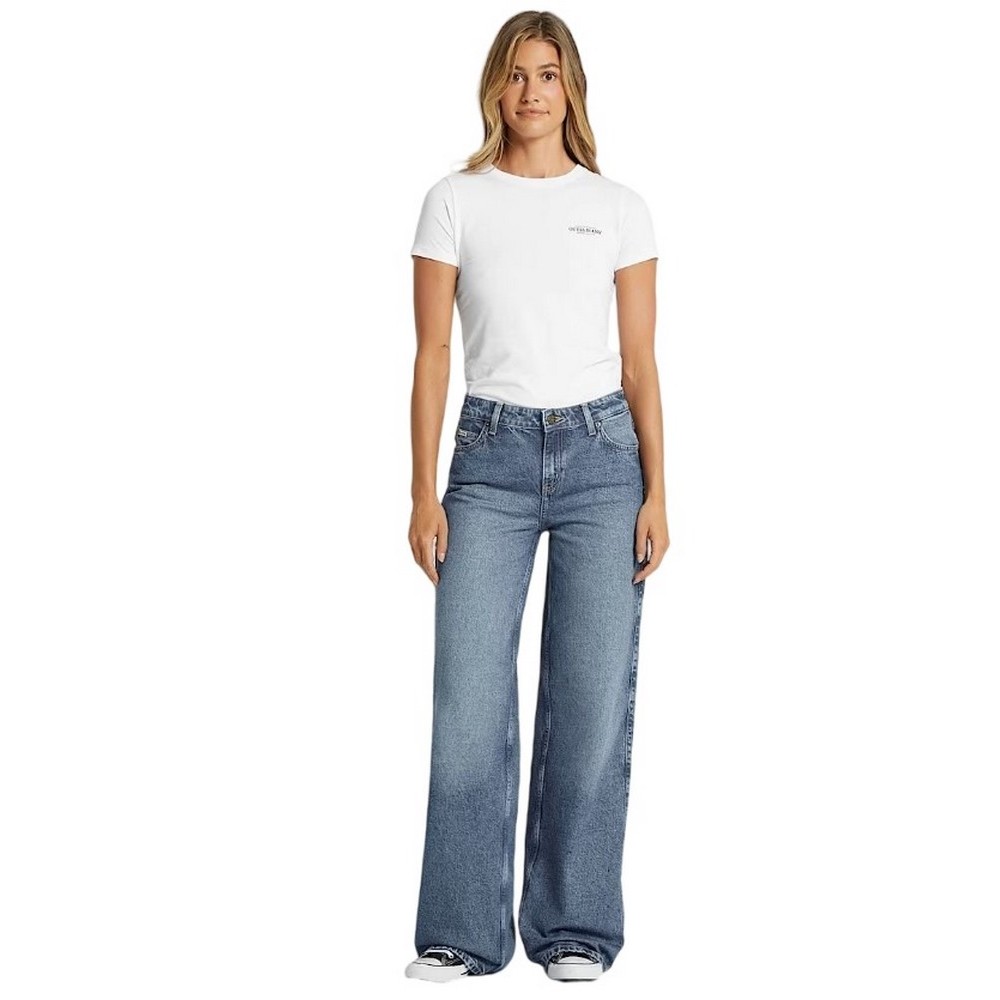 GUESS JEANS G11 WIDE LEG ΠΑΝΤΕΛΟΝΙ ΓΥΝΑΙΚΕΙΟ BLUΕ DENIM