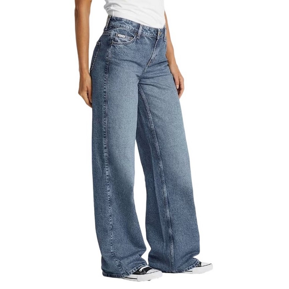 GUESS JEANS G11 WIDE LEG ΠΑΝΤΕΛΟΝΙ ΓΥΝΑΙΚΕΙΟ BLUΕ DENIM