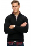 SUPERDRY D2 OVIN ESSENTIAL EMB KNIT HALF ZIP ΜΠΛΟΥΖΑ ΠΛΕΚΤΗ ΑΝΔΡΙΚΗ BLACK