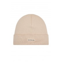 CALVIN KLEIN JEANS INST PATCH BEANIE ΣΚΟΥΦΟΣ ΓΥΝΑΙΚΕΙΟΣ ECRU