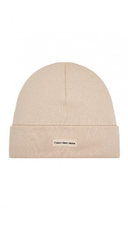 CALVIN KLEIN JEANS INST PATCH BEANIE ΣΚΟΥΦΟΣ ΓΥΝΑΙΚΕΙΟΣ ECRU