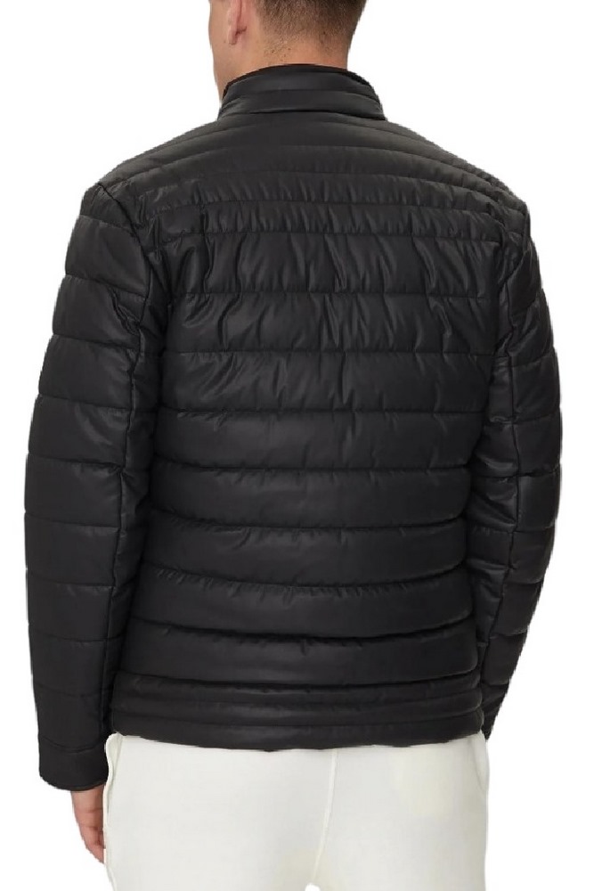 GUESS LOGO STRETCH PADDED PU JACKET ΜΠΟΥΦΑΝ ΑΝΔΡΙΚΟ BLACK