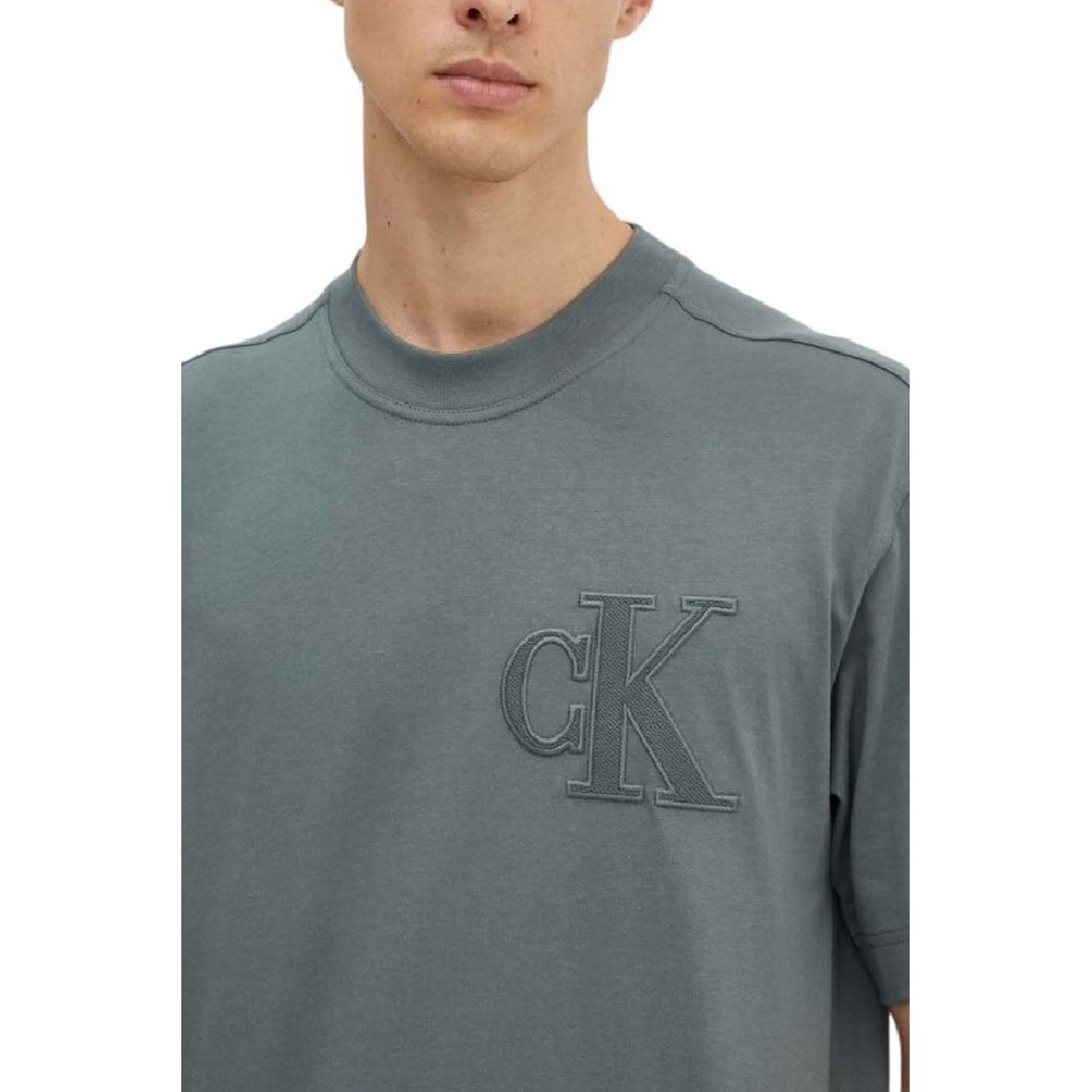 CALVIN KLEIN JEANS CK APPLIQUE TEE T-SHIRT ΜΠΛΟΥΖΑ ΑΝΔΡΙΚΗ ENDLESS GREY